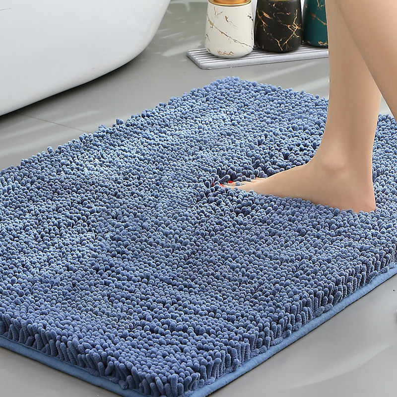 Non-Slip Plush Chenille Bath Rug — Thick Microfiber Pile, Absorbent Surface
