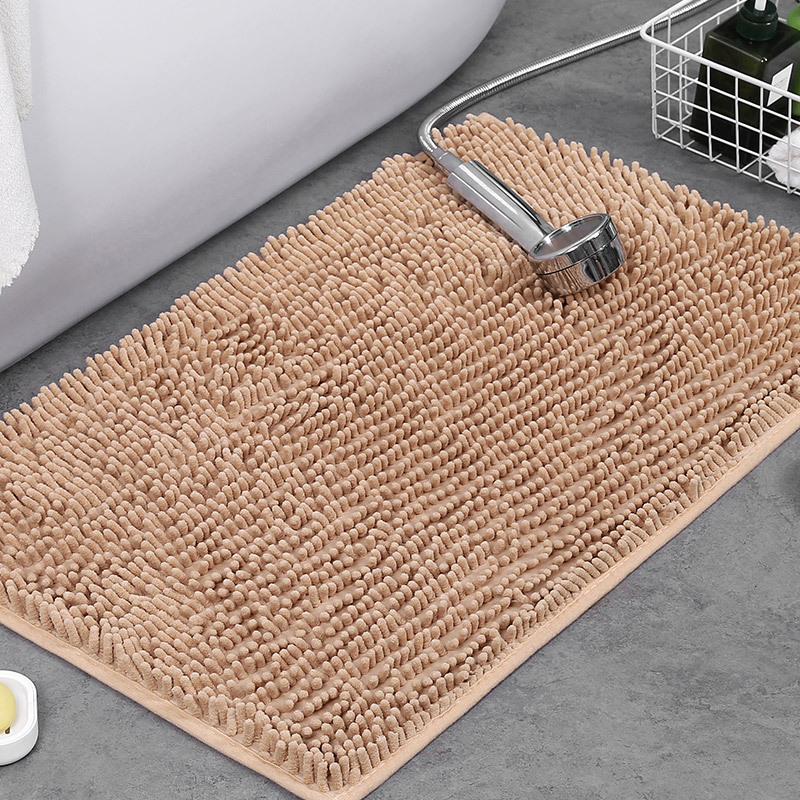 Non-Slip Plush Chenille Bath Rug — Thick Microfiber Pile, Absorbent Surface