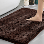 Non-Slip Plush Chenille Bath Rug — Thick Microfiber Pile, Absorbent Surface