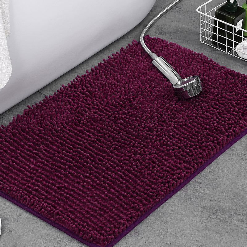Non-Slip Plush Chenille Bath Rug — Thick Microfiber Pile, Absorbent Surface