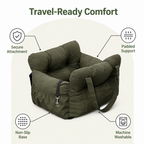 Non-Slip & Washable Booster Dog Car Seat (Adjustable Safety Straps)