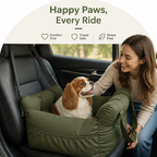 Non-Slip & Washable Booster Dog Car Seat (Adjustable Safety Straps)