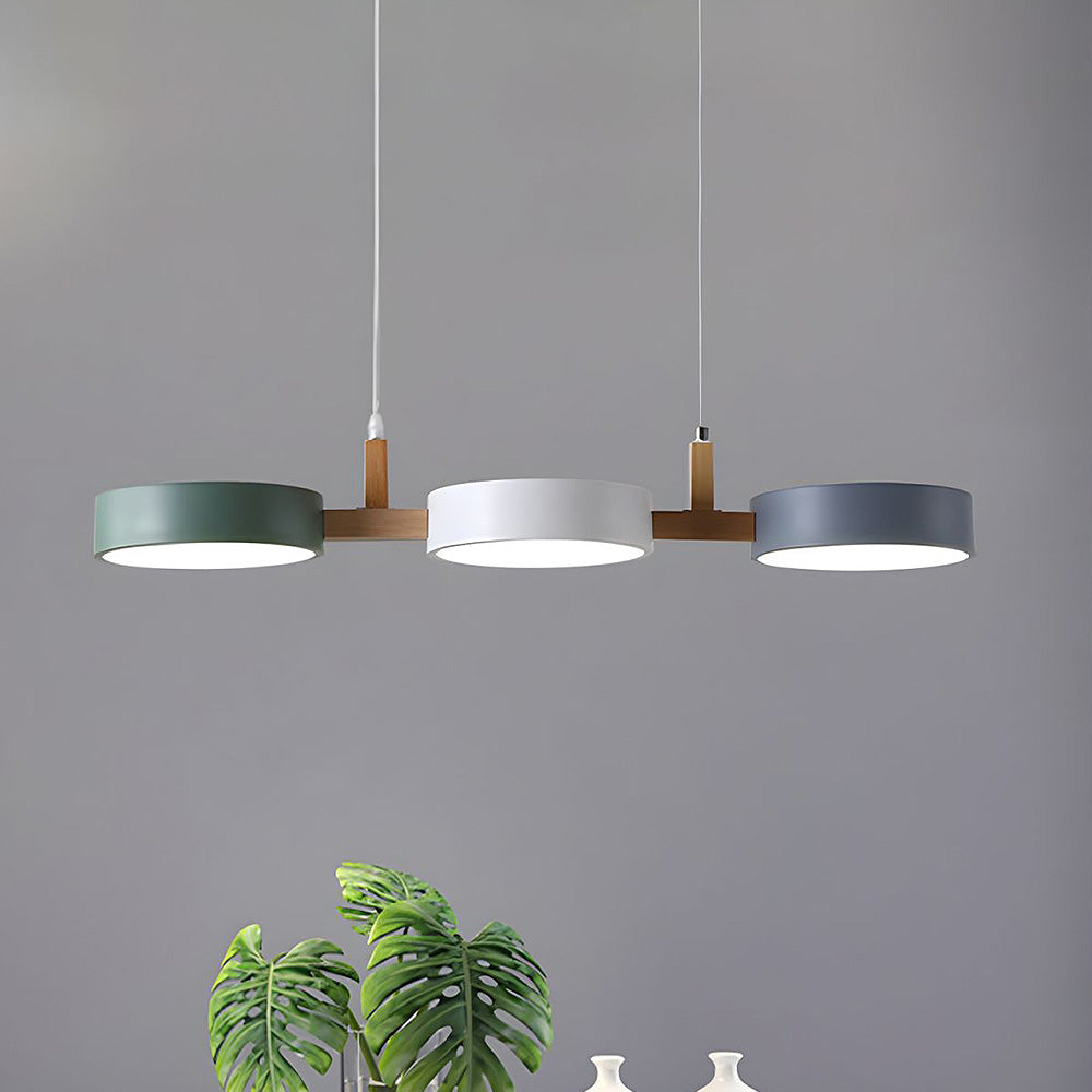 Nordic Flush-Mount Ceiling Light with Iron and Wood Finish
