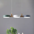 Nordic Flush-Mount Ceiling Light with Iron and Wood Finish