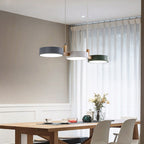 Nordic Flush-Mount Ceiling Light with Iron and Wood Finish