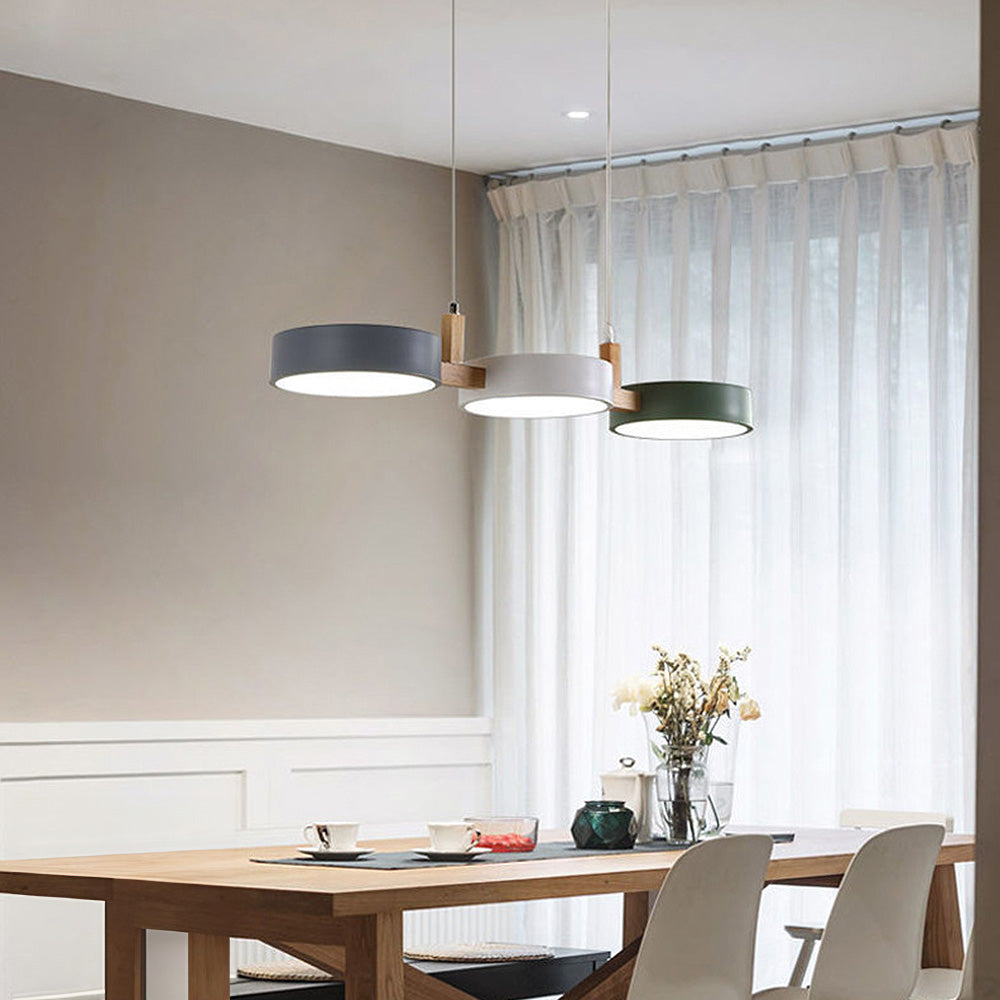 Nordic Flush-Mount Ceiling Light with Iron and Wood Finish