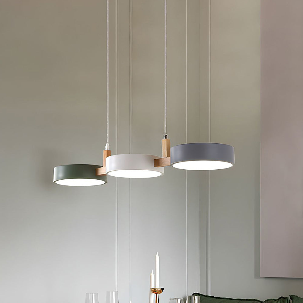 Nordic Flush-Mount Ceiling Light with Iron and Wood Finish