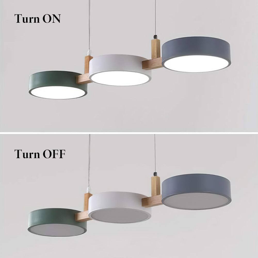 Nordic Flush-Mount Ceiling Light with Iron and Wood Finish