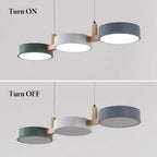 Nordic Flush-Mount Ceiling Light with Iron and Wood Finish
