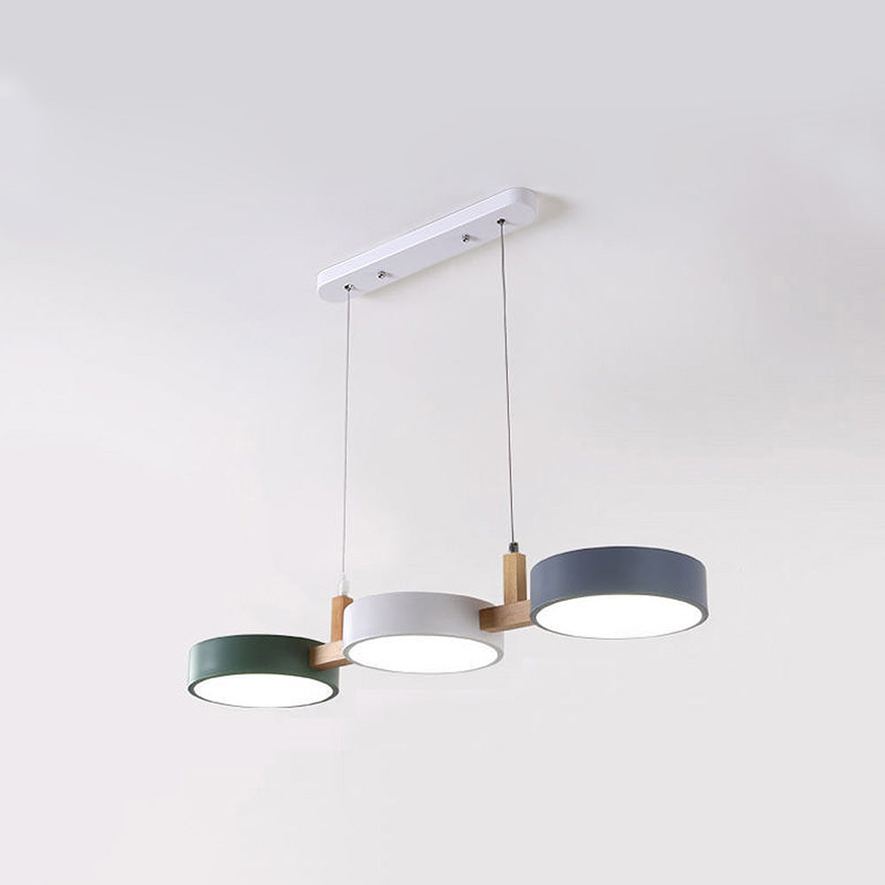 Nordic Flush-Mount Ceiling Light with Iron and Wood Finish