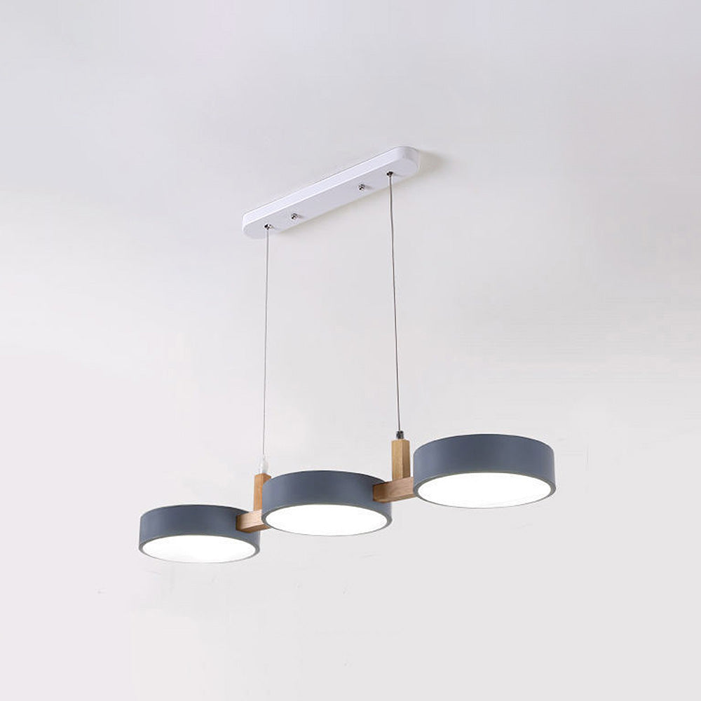 Nordic Flush-Mount Ceiling Light with Iron and Wood Finish