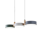 Nordic Flush-Mount Ceiling Light with Iron and Wood Finish