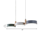 Nordic Flush-Mount Ceiling Light with Iron and Wood Finish