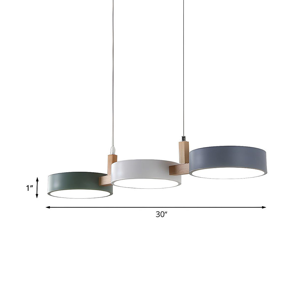 Nordic Flush-Mount Ceiling Light with Iron and Wood Finish