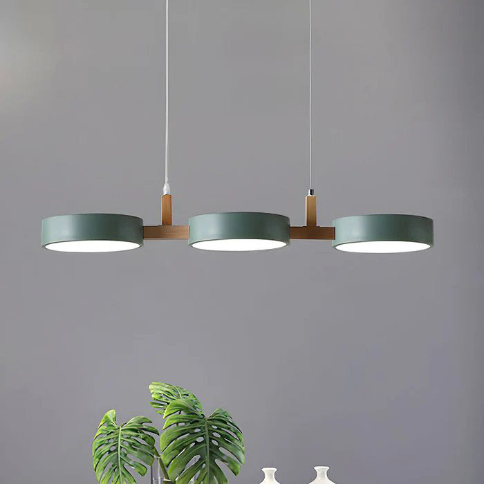 Nordic Flush-Mount Ceiling Light with Iron and Wood Finish