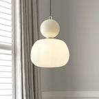 Nordic Pumpkin Ceiling Light — LED Pendant, Reinforced Glass Shade, Polished Metal Frame