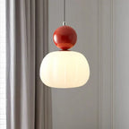 Nordic Pumpkin Ceiling Light — LED Pendant, Reinforced Glass Shade, Polished Metal Frame