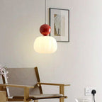 Nordic Pumpkin Ceiling Light — LED Pendant, Reinforced Glass Shade, Polished Metal Frame