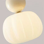 Nordic Pumpkin Ceiling Light — LED Pendant, Reinforced Glass Shade, Polished Metal Frame