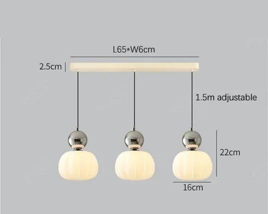 Nordic Pumpkin Ceiling Light — LED Pendant, Reinforced Glass Shade, Polished Metal Frame