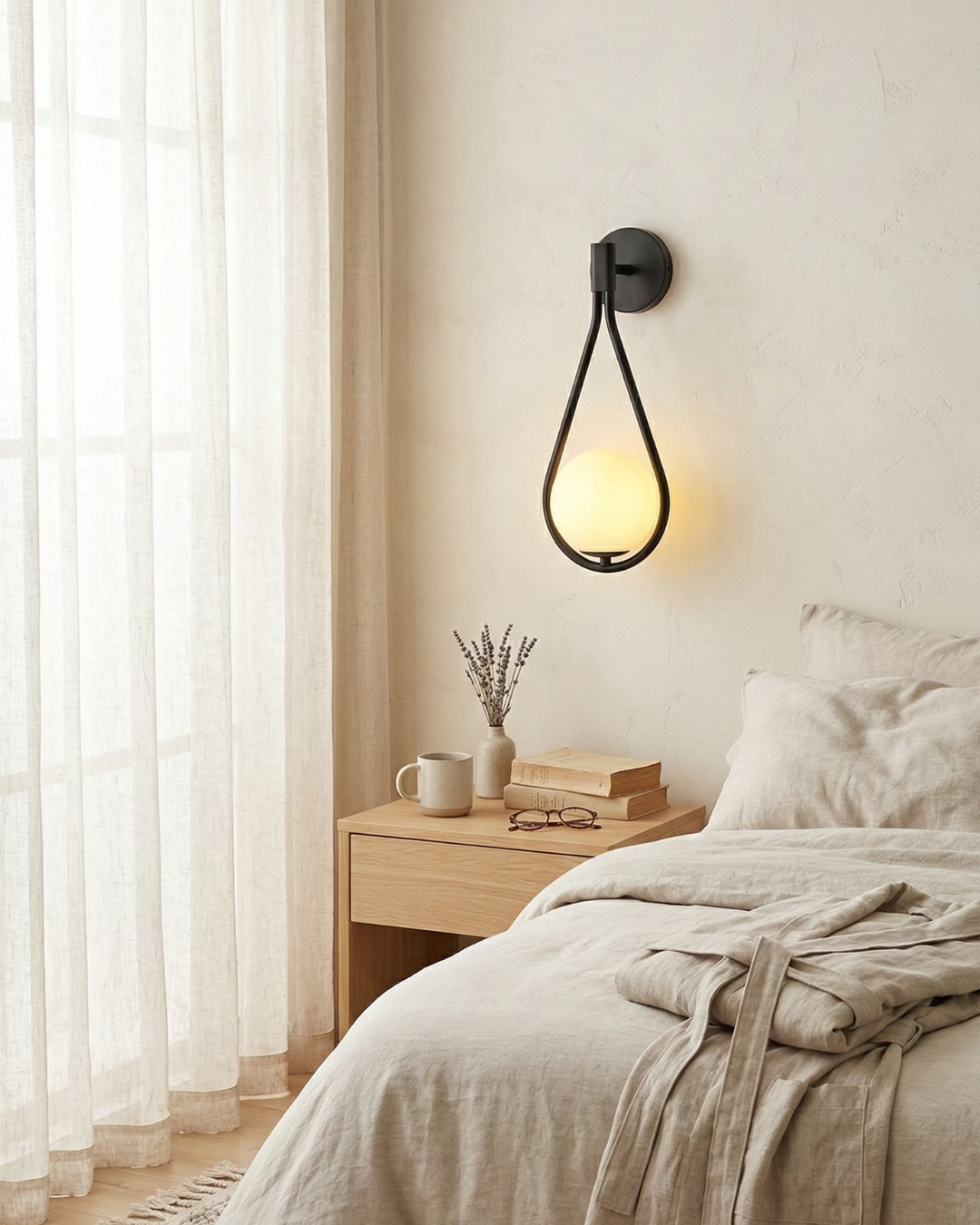 Nordic Wall Lamp with Glass Globe — Minimalist Lighting for Scandinavian Interiors