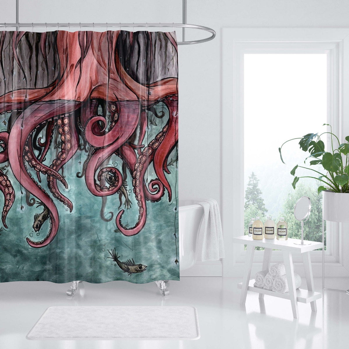 Ocean-Themed Art Shower Curtain