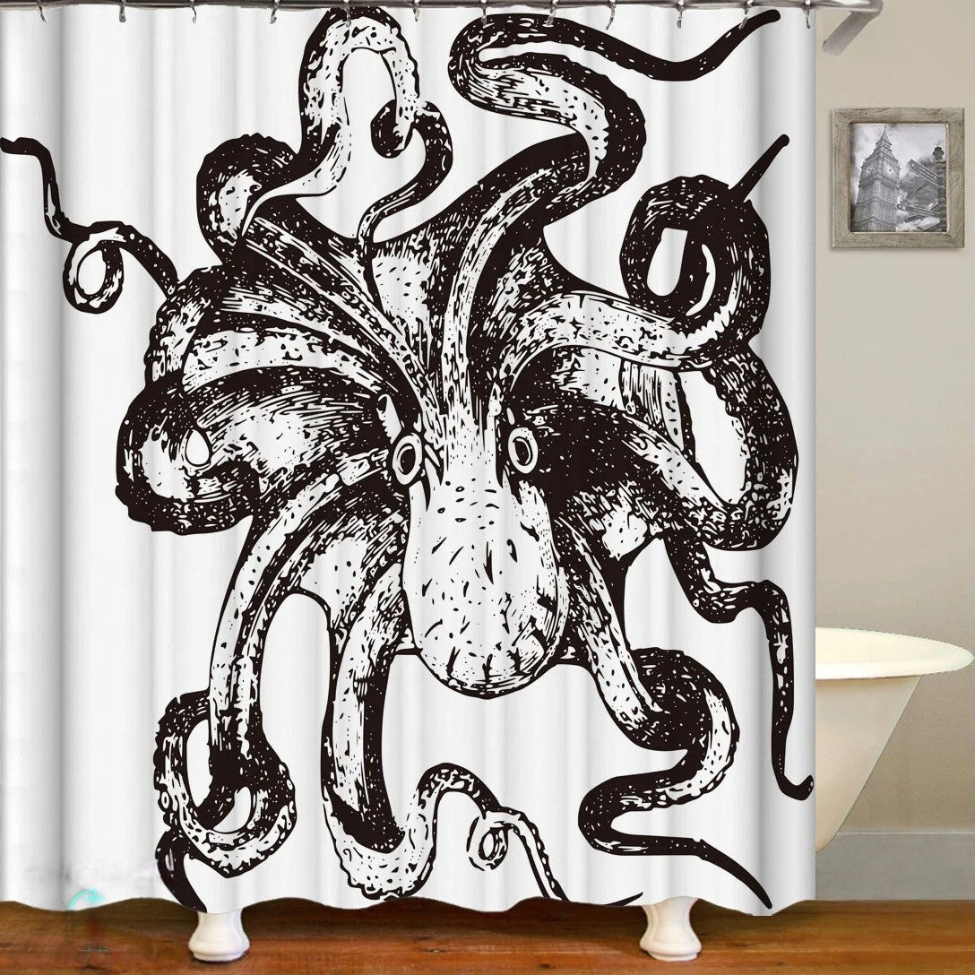 Ocean-Themed Art Shower Curtain