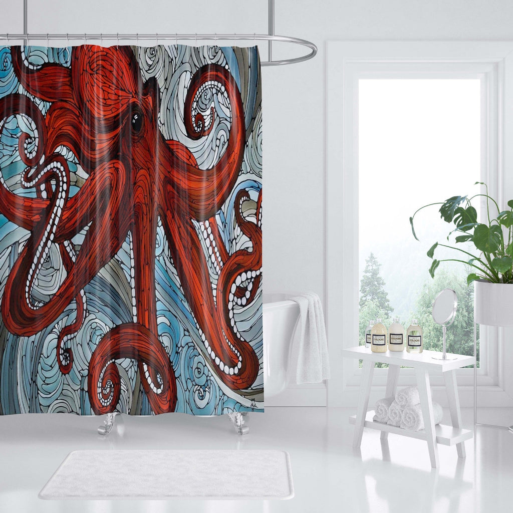 Ocean-Themed Art Shower Curtain
