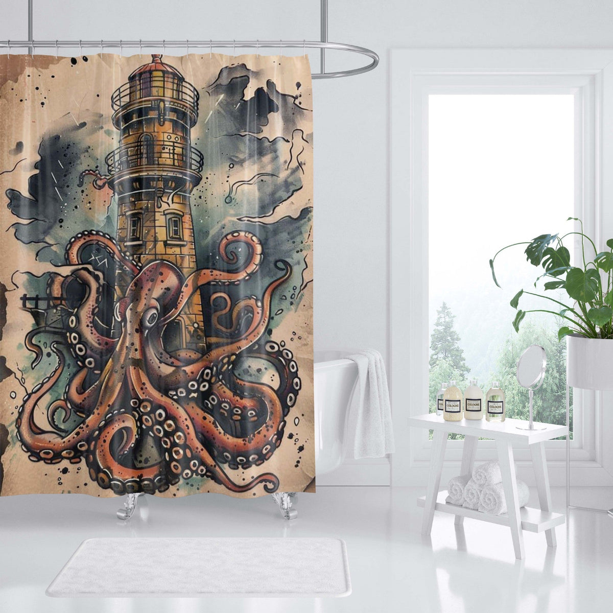 Ocean-Themed Art Shower Curtain