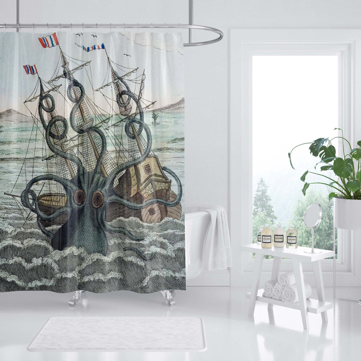 Ocean-Themed Art Shower Curtain