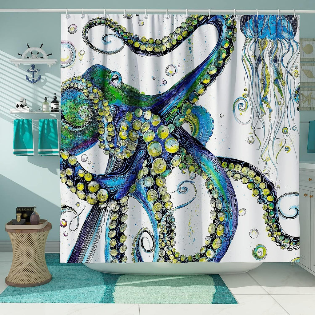 Ocean-Themed Art Shower Curtain