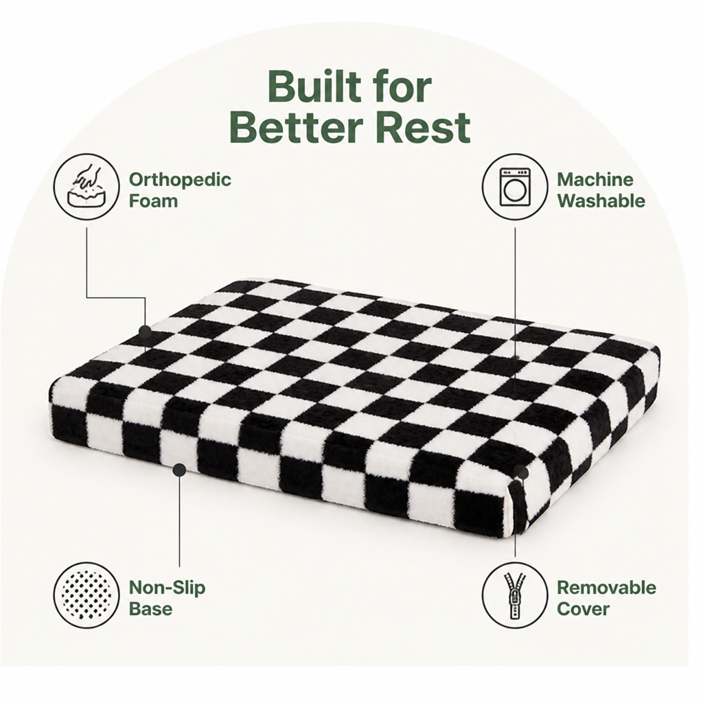 Orthopaedic Memory Foam & Non-Slip Dog Bed (Removable Cover)