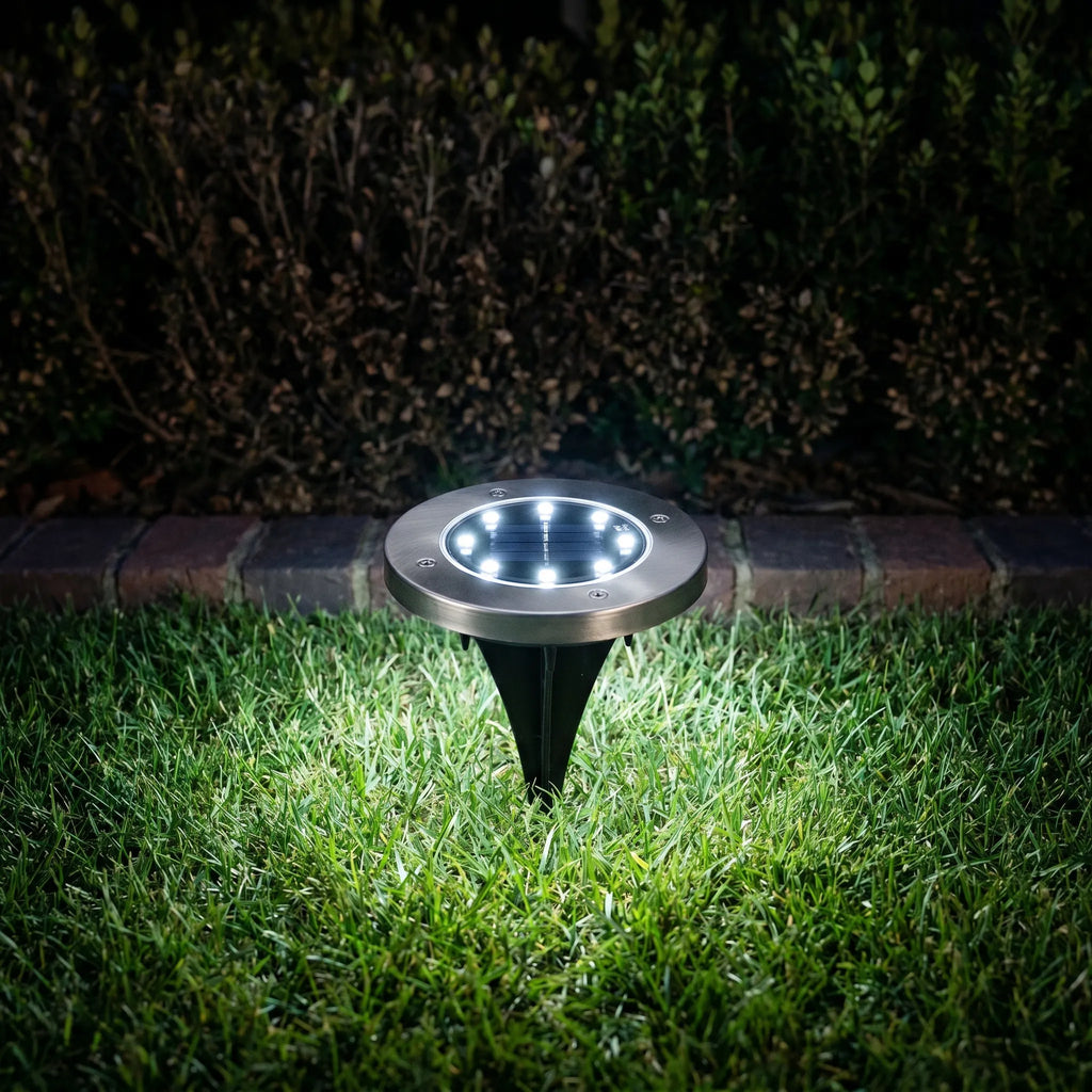 Outdoor Solar Ground Disc Lights for Garden Walkways