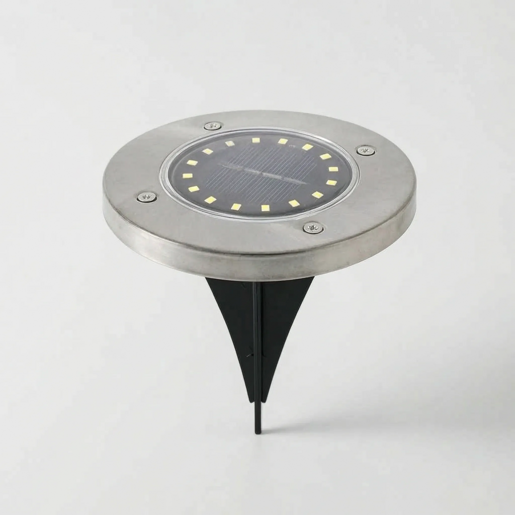 Outdoor Solar Ground Disc Lights for Garden Walkways