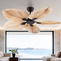 Palm Leaf Ceiling Fan — Integrated Lighting, Remote Control, Reversible Airflow