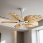 Palm Leaf Ceiling Fan — Integrated Lighting, Remote Control, Reversible Airflow