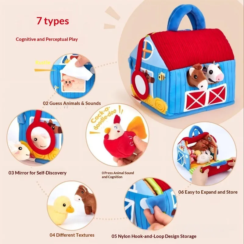 Plush Animal Toys Farm Playset Interactive Learning Fun