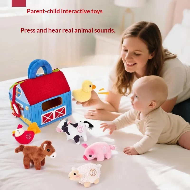 Plush Animal Toys Farm Playset Interactive Learning Fun