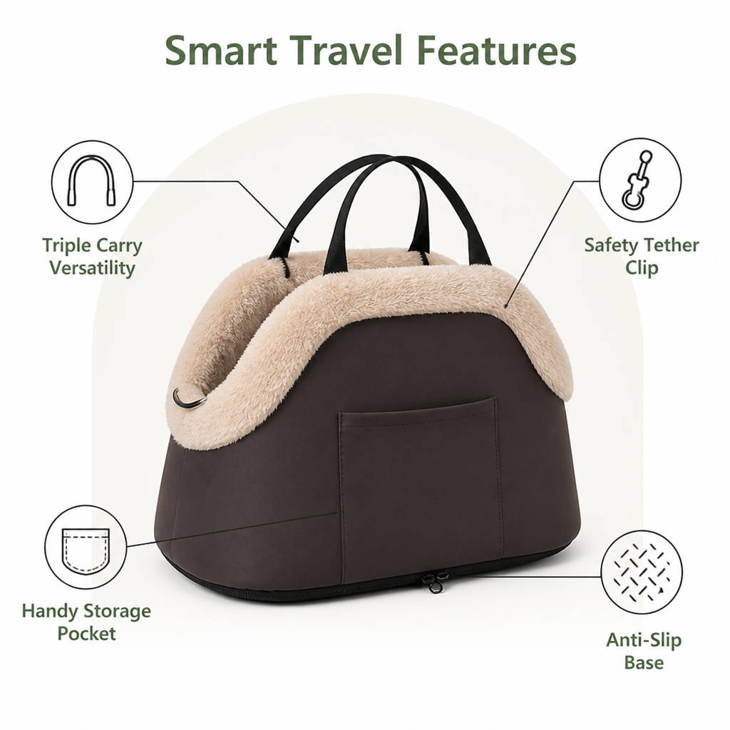 Plush & Anti-Slip Travel Carrier
