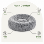 Plush Long-Pile Tie-Dye Round Dog Bed