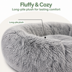 Plush Long-Pile Tie-Dye Round Dog Bed