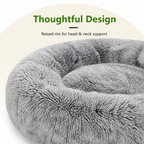 Plush Long-Pile Tie-Dye Round Dog Bed