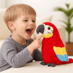 Plush Parrot Toy That Talks for Kids Language Skills
