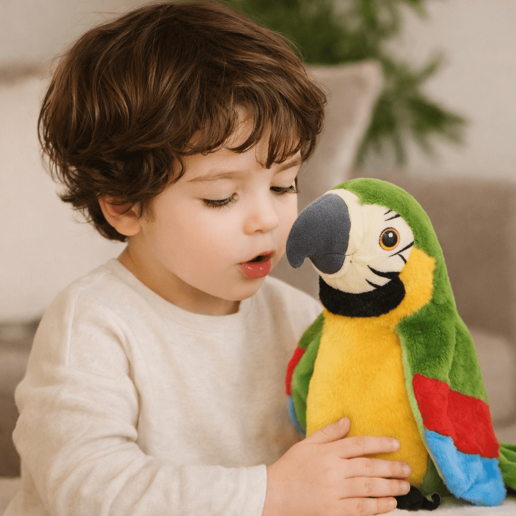 Plush Parrot Toy That Talks for Kids Language Skills
