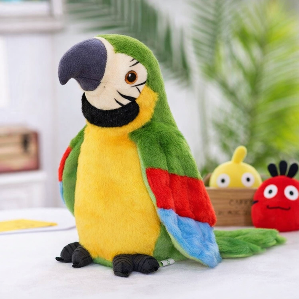 Plush Parrot Toy That Talks for Kids Language Skills