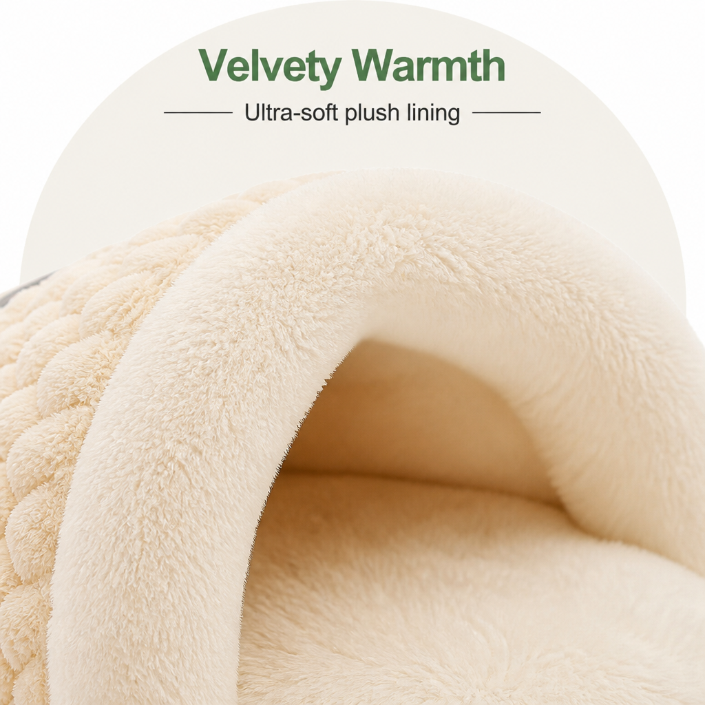 Plush Semi-Enclosed Windproof Pet Sleeping Bag (For Small Cats & Dogs)