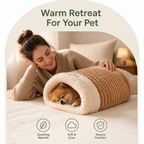 Plush Semi-Enclosed Windproof Pet Sleeping Bag (For Small Cats & Dogs)