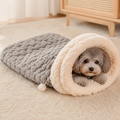 Plush Semi-Enclosed Windproof Pet Sleeping Bag (For Small Cats & Dogs)