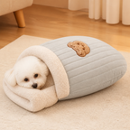 Plush Semi-Enclosed Windproof Pet Sleeping Bag (For Small Cats & Dogs)