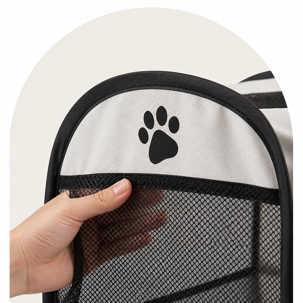 Pop-Up & Foldable Mesh Pet Tent (Zippered Doors)